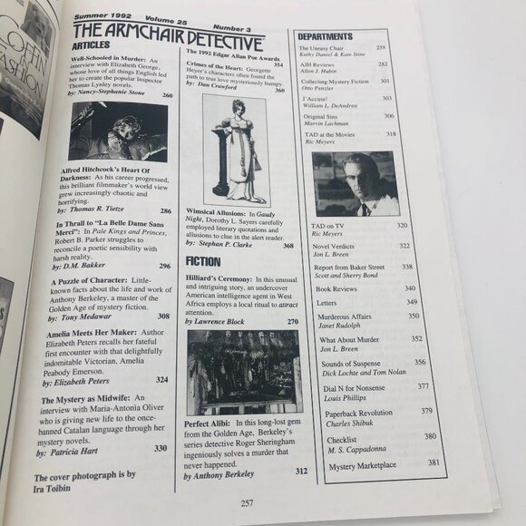 The Armchair Detective Summer 1992 Vol 25 No 3 Elizabeth George Interview - Picture 4 of 5